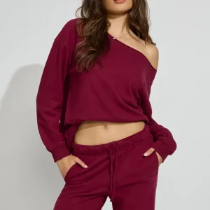 SoftTerry Off Shoulder Sweatshirt